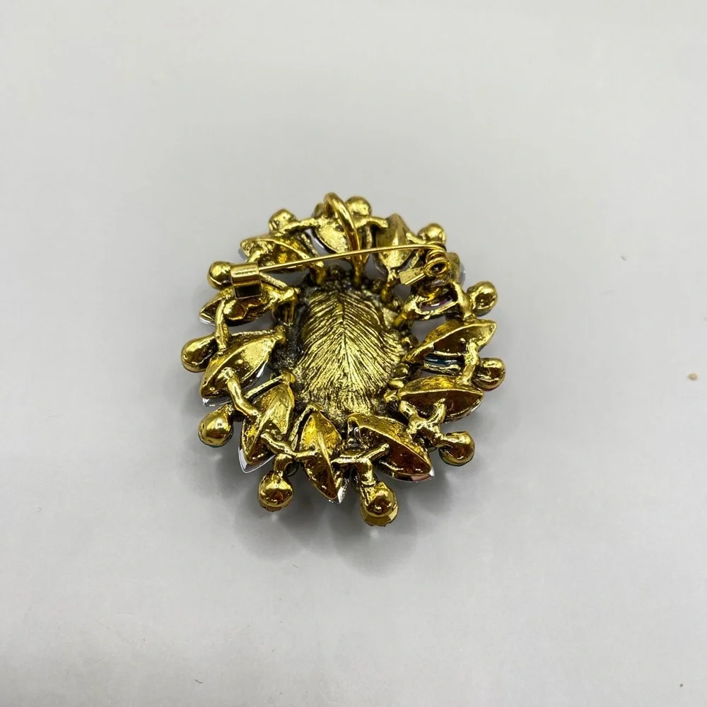Colorful Vintage Rhinestone Statement Brooch